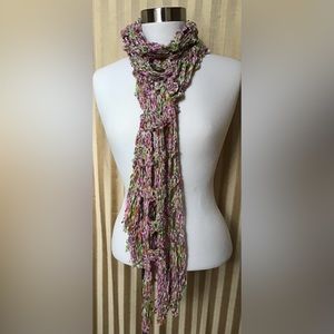 Boho Inspired Hand Crochet Ribbon Scarf
